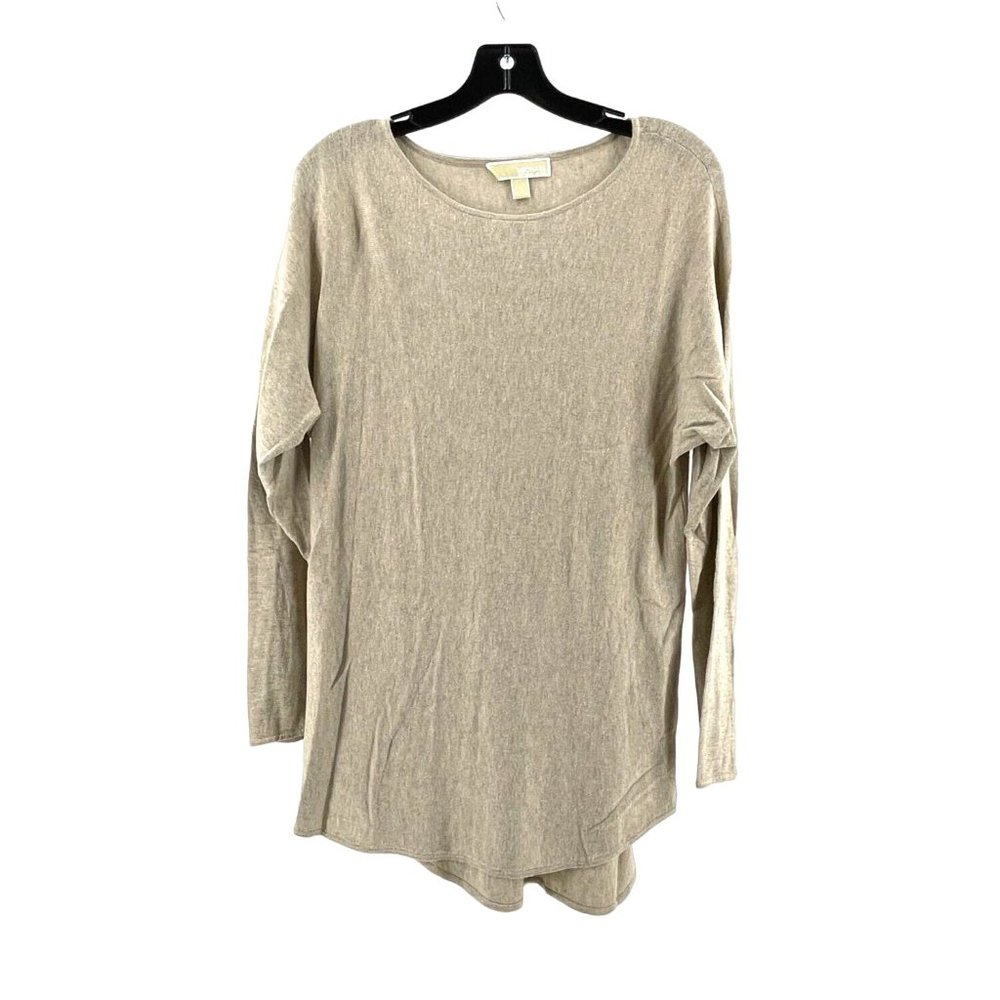 Michael Kors Women's Lightweight Beige Long Sleeve Knit Tunic Top Shirt Medium - Picture 1 of 10